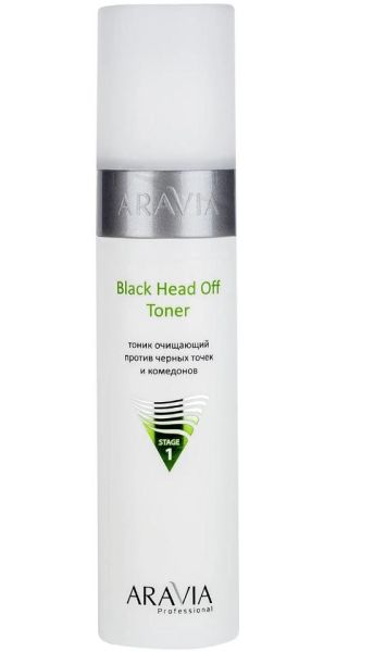 Тоник очищающий Black Head Off Toner против черных точек и комедонов для жирной и проблемной кожи Aravia Professional 250мл фотография